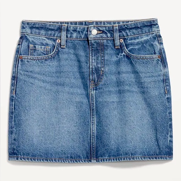 Old Navy Dresses & Skirts - Old Navy 22 Mid Rise OG Denim Mini Skirt - Classic Medium Wash Blue Jean Skirt
